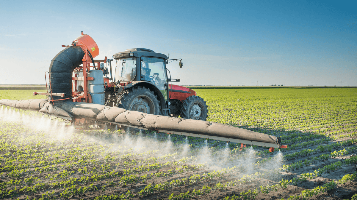 Tractor Spraying Field