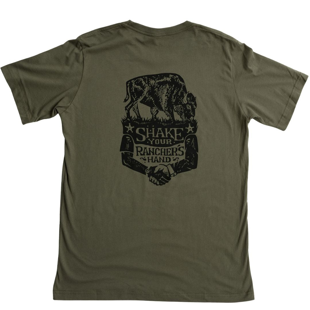 Bison Rancher's Handshake Tee