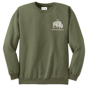 Rosemary sweatshirt with a white Regenaissance bison logo on a white background
