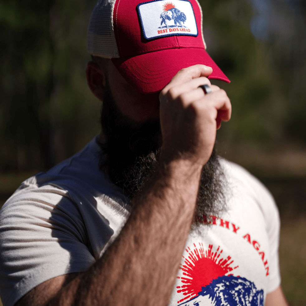 Best Days Ahead Trucker Hat - Red - The Regenaissance