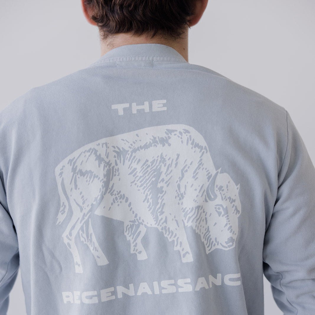 Bison Crewneck Sweatshirt - Sky Blue - The Regenaissance