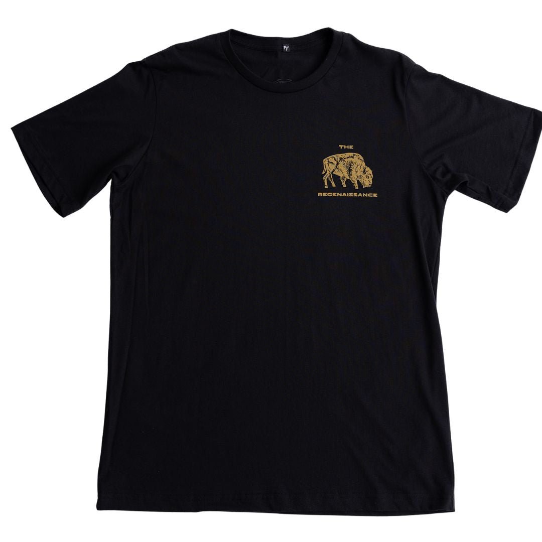 Bison Rancher's Handshake Tee - Black/Gold - The Regenaissance