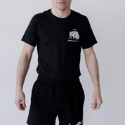 Bison Rancher's Handshake Tee - Black/White - The Regenaissance