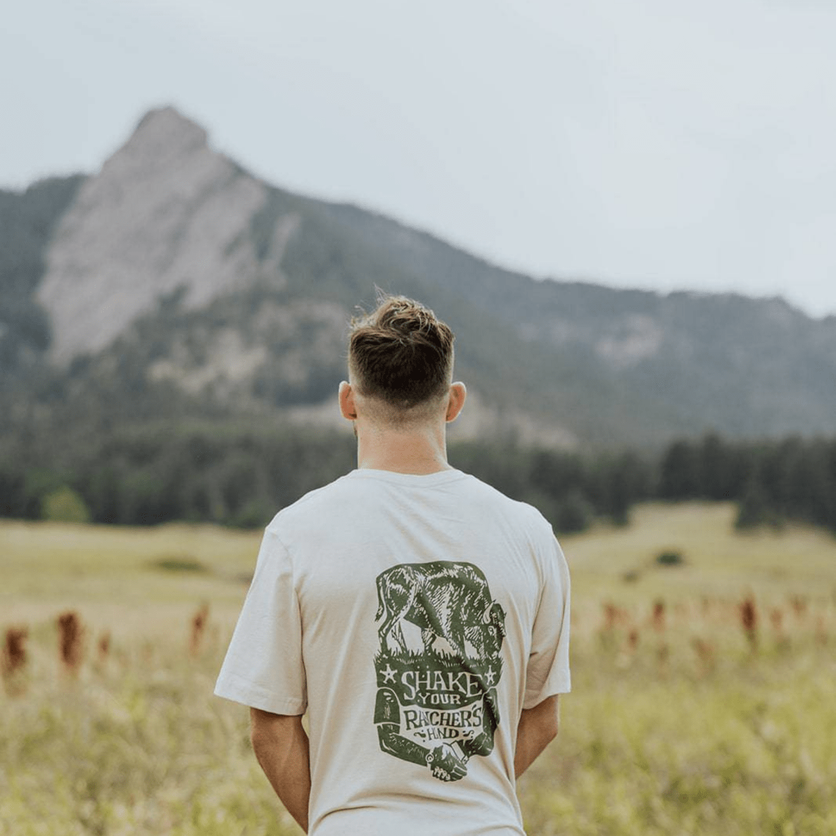 Bison Rancher's Handshake Tee - Sand - The Regenaissance