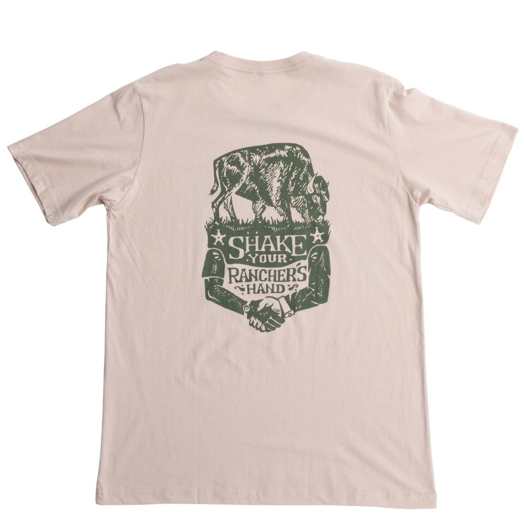 Bison Rancher's Handshake Tee - Sand - The Regenaissance