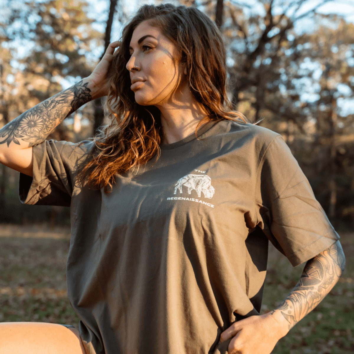 Bison Tee - Rosemary - The Regenaissance