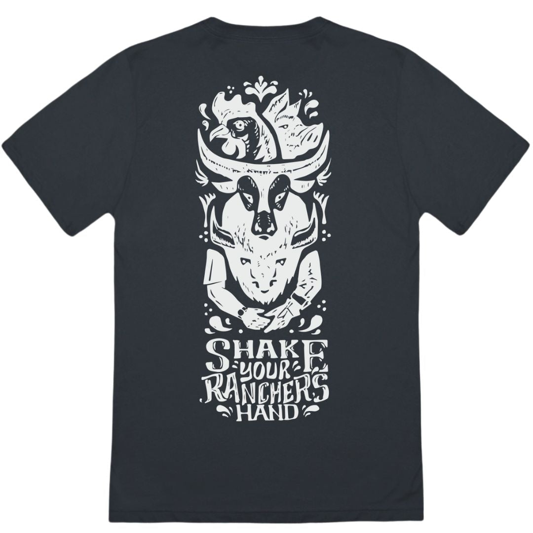 Longhorn Rancher's Handshake Tee - Gunpowder - The Regenaissance