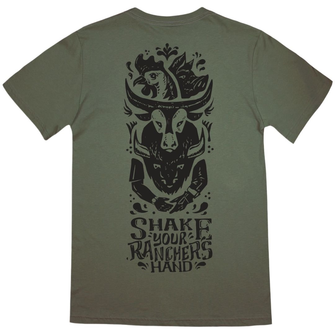 Longhorn Rancher's Handshake Tee - Rosemary - The Regenaissance