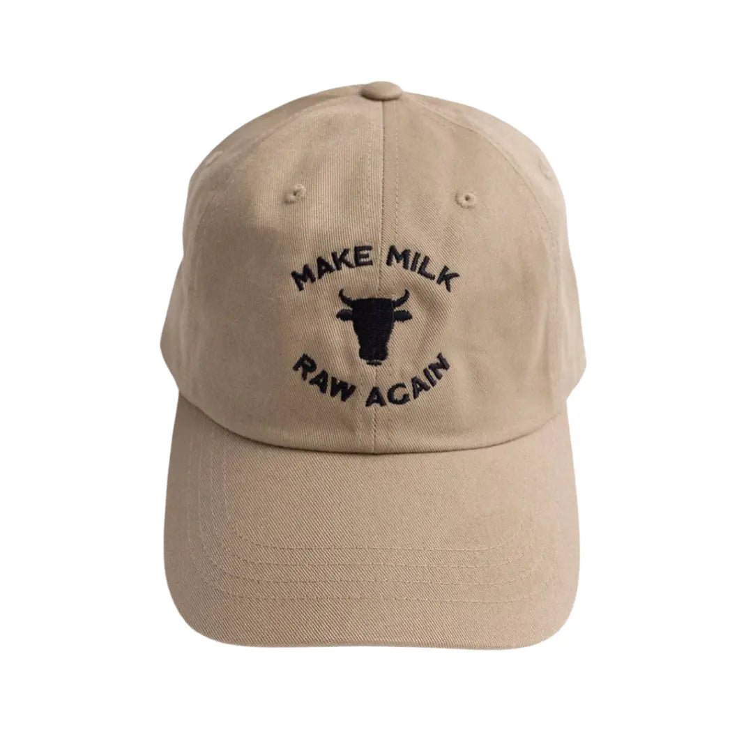 Make Milk Raw Again Cow Cap - Khaki - The Regenaissance