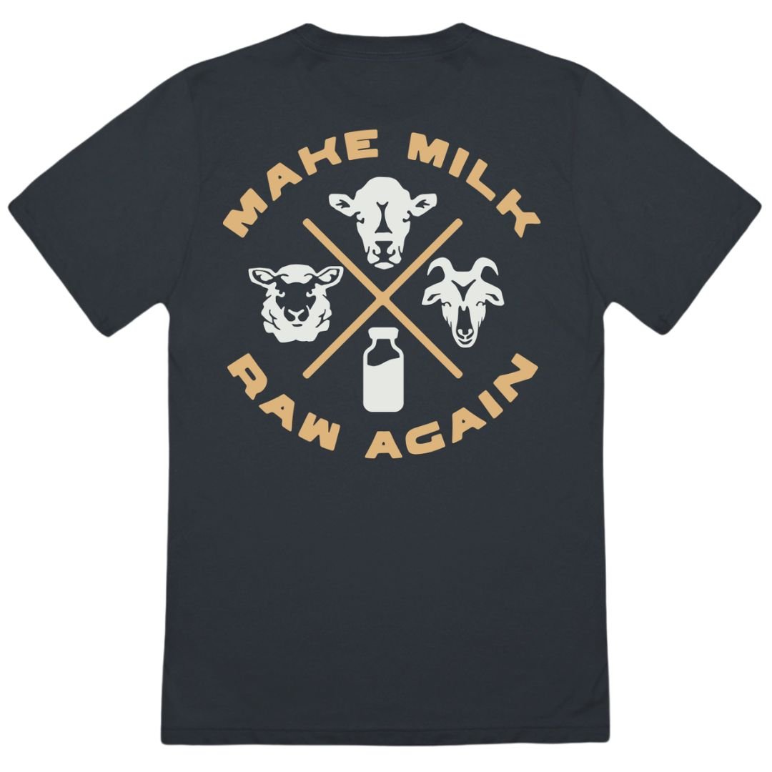 Make Milk Raw Again Trinity Tee - Gunpowder - The Regenaissance