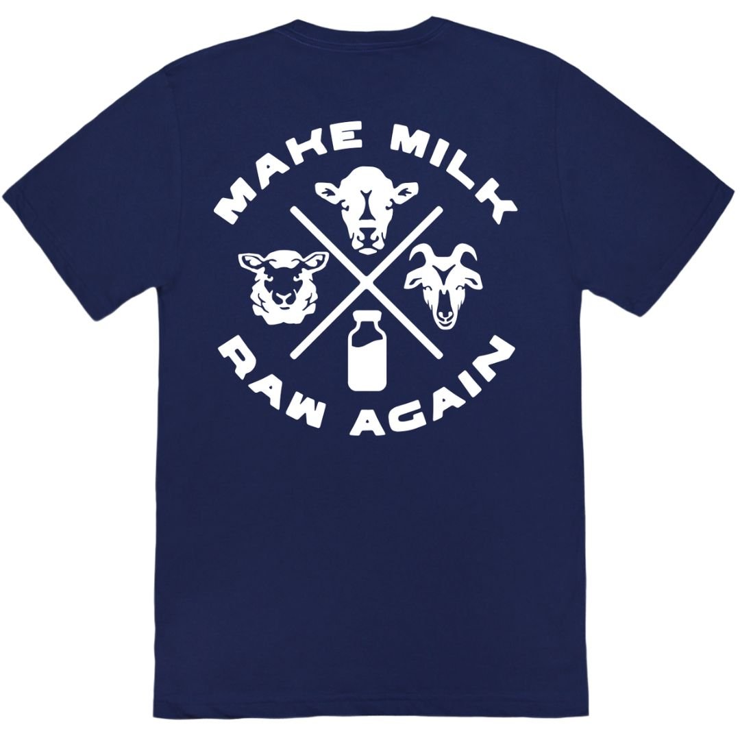 Make Milk Raw Again Trinity Tee - Navy - The Regenaissance