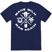 Make Milk Raw Again Trinity Tee - Navy - The Regenaissance