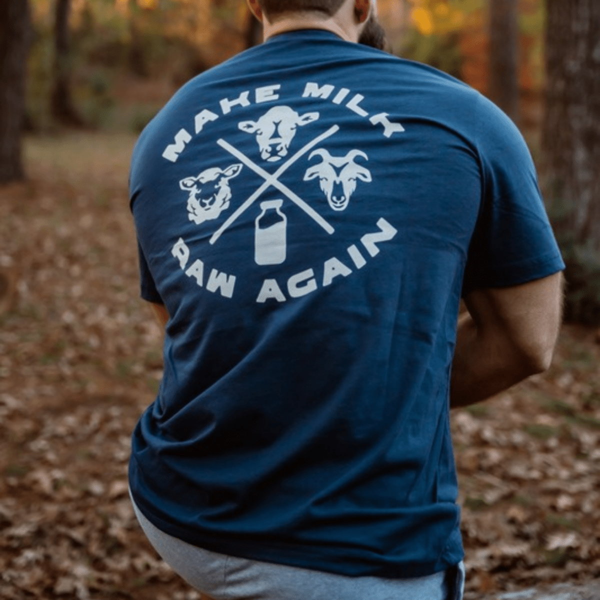 Make Milk Raw Again Trinity Tee - Navy - The Regenaissance