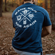 Make Milk Raw Again Trinity Tee - Navy - The Regenaissance